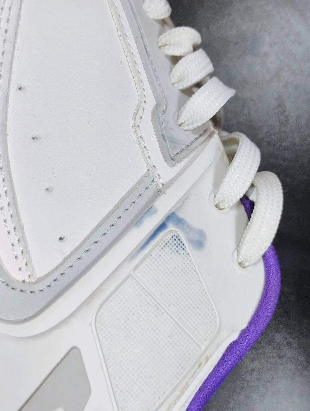 ​ZARA Men’s White & Purple Retro Court Sneakers EU 45 / USA 11.5 Needs Cleaning